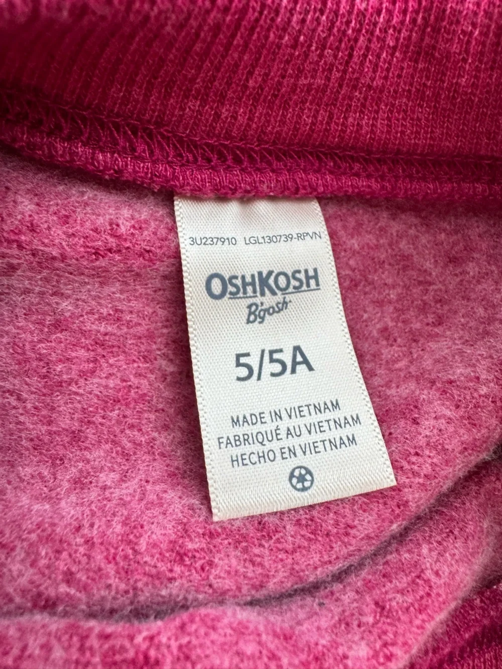 OshKosh B'gosh NWOT Pink Fleece Sweat Set 5T Top 4T Pants Mixed Sizes